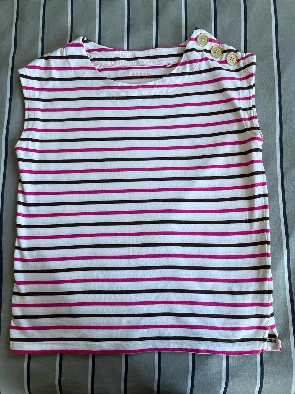 Boden Button Detail T-Shirt
